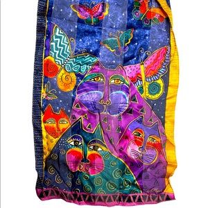 Laurel Burch Long Silk Cats Scarf